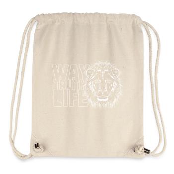 Leo « CHEMIN VÉRITÉ VIE » - Sac à cordon recyclé Stanley/Stella - blanc naturel - Devant