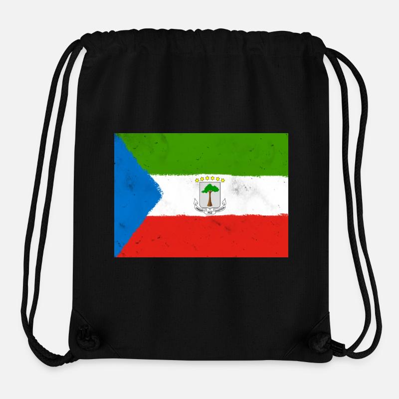 Drapeau de la Guinée équatoriale - Sac à cordon recyclé Stanley/Stella - noir