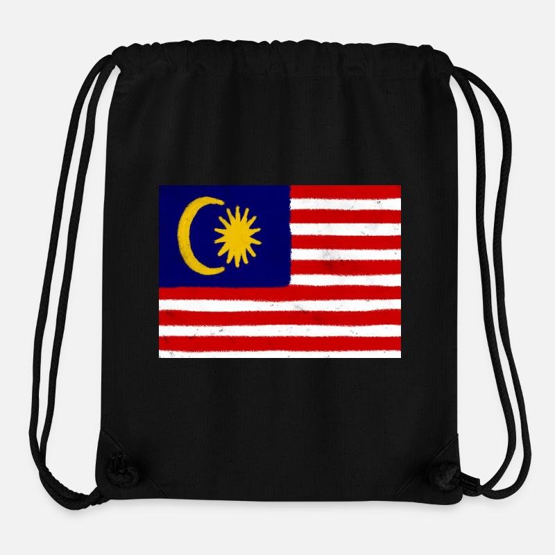 Drapeau de la Malaisie - Sac à cordon recyclé Stanley/Stella - noir