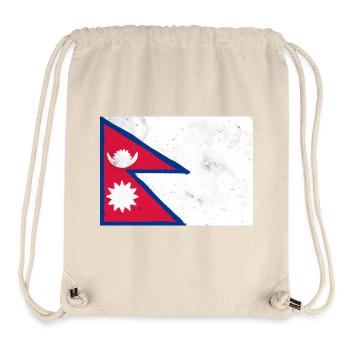 Drapeau du Népal - Sac à cordon recyclé Stanley/Stella - blanc naturel - Devant