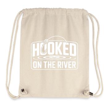 Accroché à la pêche à la mouche sur la rivière - Sac à cordon recyclé Stanley/Stella - blanc naturel - Devant
