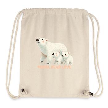 L’amour de Maman Ours pour la fête des mères - Sac à cordon recyclé Stanley/Stella - blanc naturel - Devant