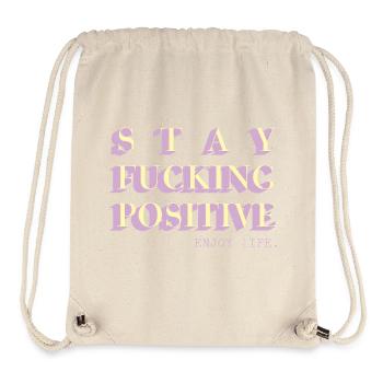 Stay Positive Typo Statement - Stanley/Stella recycelter Gym Bag - Naturweiß - Vorne