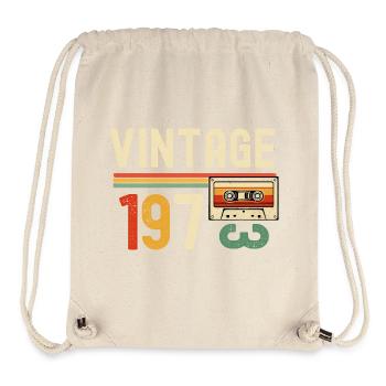 Vintage 70s Cassette Retro - Sac à cordon recyclé Stanley/Stella - blanc naturel - Devant
