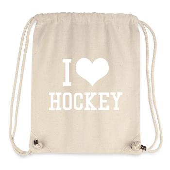 J'aime le hockey - Sac à cordon recyclé Stanley/Stella - blanc naturel - Devant
