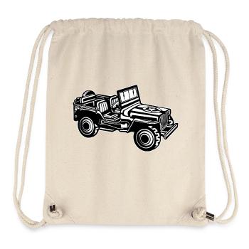 Geländewagen / Jeep SUV 01_schwarz weiß - Stanley/Stella recycelter Gym Bag - Naturweiß - Vorne