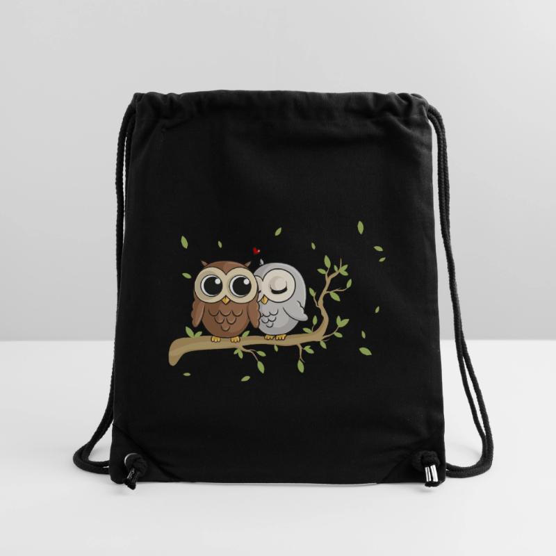 Verliebte Comic Eulen Stanley/Stella recycelter Gym Bag