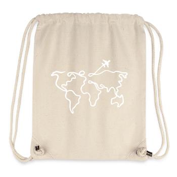 Voyage autour du monde - Sac à cordon recyclé Stanley/Stella - blanc naturel - Devant