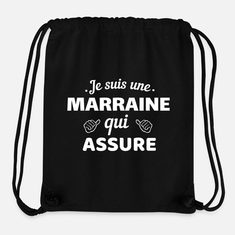 Humorous tee I am a godmother who assures - Stanley/Stella Recycled Gym Bag - black