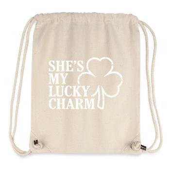 She's My Lucky Charm Distressed Shamrock - Stanley/Stella Recycled Gym Bag - natural - Front