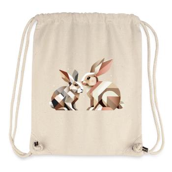 Two rabbits in geometric representation - Stanley/Stella Recycled Gym Bag - natural - Front