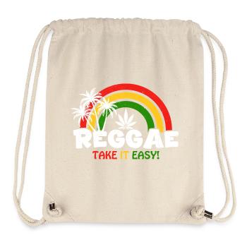 Reggae Vibe Rainbow with Cannabis Motif - Stanley/Stella Recycled Gym Bag - natural - Front