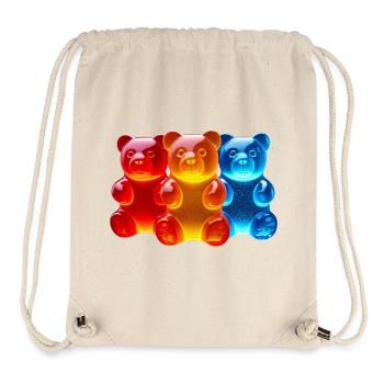 Glowing Tricolor Bears - Stanley/Stella Recycled Gym Bag - natural - Front