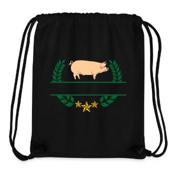 Schwein im grünen Lorbeerkranz - Stanley/Stella recycelter Gym Bag - Schwarz - Vorne