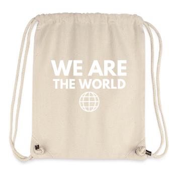 we are the world, tous ensemble, planète terre - Sac à cordon recyclé Stanley/Stella - blanc naturel - Devant