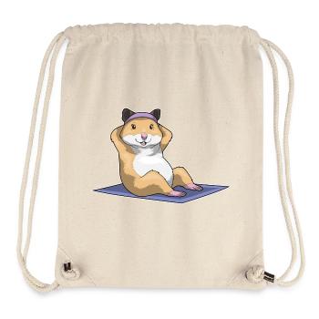 Hamster, entraînement des muscles abdominaux, musculation - Sac à cordon recyclé Stanley/Stella - blanc naturel - Devant