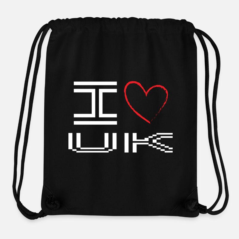 Conception d’amour de cœur pixélisé - Sac à cordon recyclé Stanley/Stella - noir