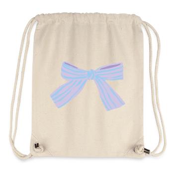 Nœud pastel Bleu-Violet - Sac à cordon recyclé Stanley/Stella - blanc naturel - Devant
