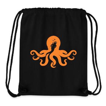 Orange Octopus Diver - Stanley/Stella Recycled Gym Bag - black - Front