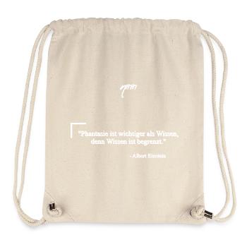 Zitat von Albert E. - Phantasie & Wissen - Stanley/Stella recycelter Gym Bag - Naturweiß - Vorne