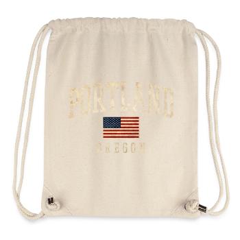 Portland Oregon Americana Flag - Stanley/Stella recycelter Gym Bag - Naturweiß - Vorne