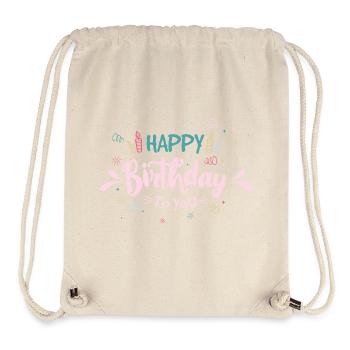 Playful Birthday Typography Celebration - Stanley/Stella Recycled Gym Bag - natural - Front