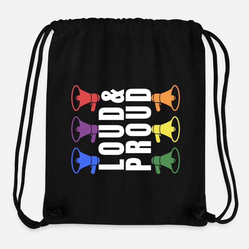 PRIDE Loud and PROUD white 2 - Stanley/Stella recycelter Gym Bag - Schwarz
