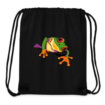 frog rainforest comic frog environmental protection - Stanley/Stella Recycled Gym Bag - black - Front