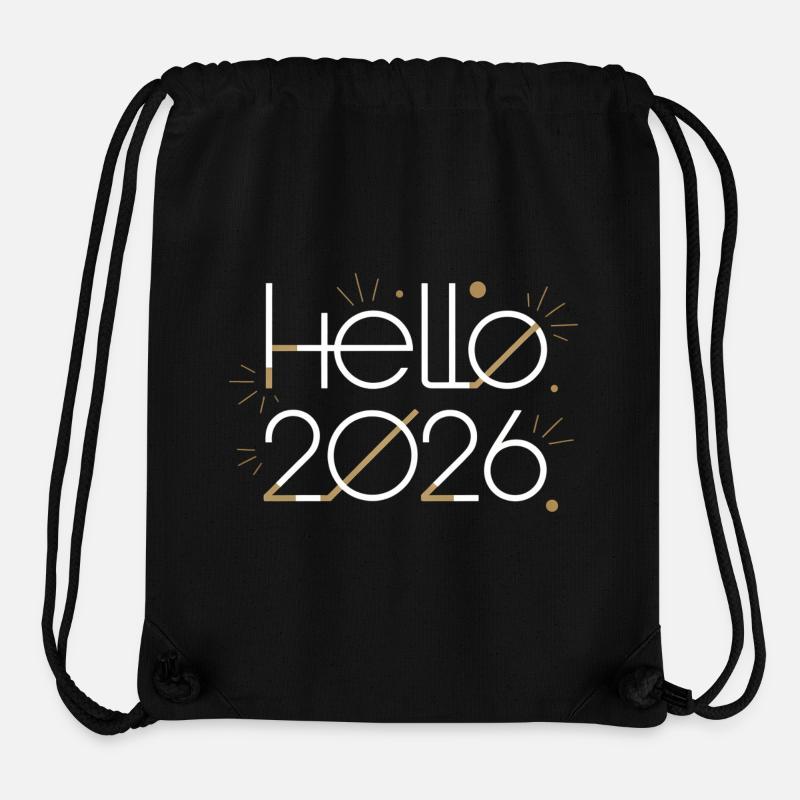 Hello 2026 Fireworks - Stanley/Stella Recycled Gym Bag - black