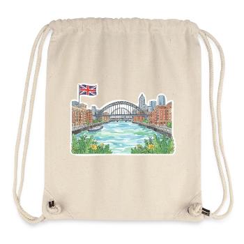 Newcastle Skyline Tyne Bridge Sage Gateshead Art - Stanley/Stella Recycled Gym Bag - natural - Front