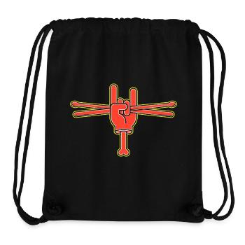 Cartoon Hand With Drumsticks - Stanley/Stella Recycled Gym Bag - black - Front