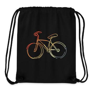 Cycling Drawing Retro Style - Stanley/Stella Recycled Gym Bag - black - Front