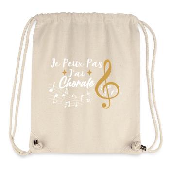 J'Peux Pas J'Ai Chorale Cadeau Chanteur De Choeur - Sac à cordon recyclé Stanley/Stella - blanc naturel - Devant