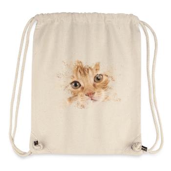 Chat orange avec éclaboussure d’aquarelle - Sac à cordon recyclé Stanley/Stella - blanc naturel - Devant
