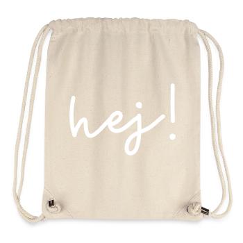 Hej – Skandinavisches Wortdesign - Stanley/Stella recycelter Gym Bag - Naturweiß - Vorne