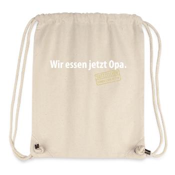 Wir essen jetzt Opa Satzzeichen Komma Leben retten - Stanley/Stella recycelter Gym Bag - Naturweiß - Vorne