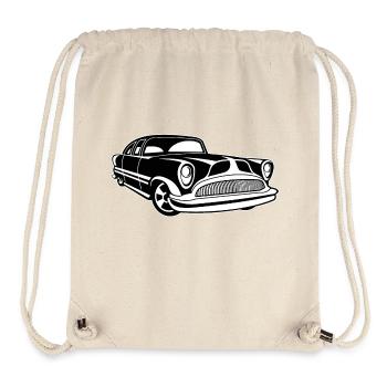 Lowrider / Oldtimer / Muscle Car 03_schwarz weiß - Stanley/Stella recycelter Gym Bag - Naturweiß - Vorne
