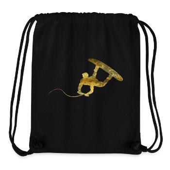 Wakeboarder Gold Wellen Geschenk - Stanley/Stella recycelter Gym Bag - Schwarz - Vorne