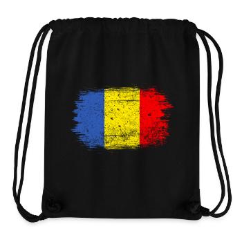 Brushstroke Romanian Flag - Stanley/Stella Recycled Gym Bag - black - Front