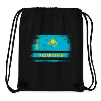 Design de drapeau vintage du Kazakhstan - Sac à cordon recyclé Stanley/Stella - noir - Devant