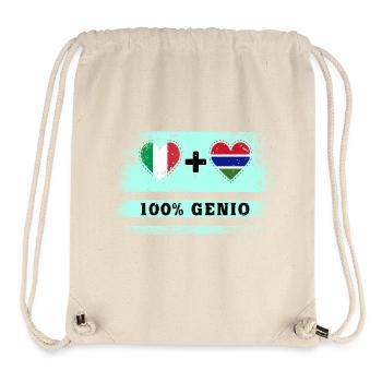 Italien und Gambia 100% geniale Flagge - Stanley/Stella recycelter Gym Bag - Naturweiß - Vorne