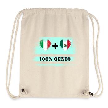 Italie et Mexique 100% drapeau de génie - Sac à cordon recyclé Stanley/Stella - blanc naturel - Devant