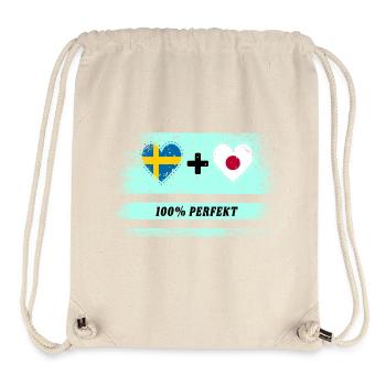 Japon et Suède 100% parfait / cadeau - Sac à cordon recyclé Stanley/Stella - blanc naturel - Devant