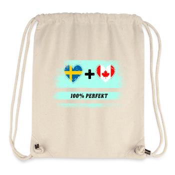 Canada & Suède 100% Parfait / Cadeau - Sac à cordon recyclé Stanley/Stella - blanc naturel - Devant