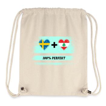 Liban et Suède 100 % parfait / Cadeau - Sac à cordon recyclé Stanley/Stella - blanc naturel - Devant