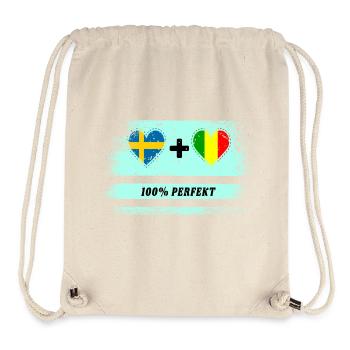 Mali et Suède 100% Parfait / Cadeau - Sac à cordon recyclé Stanley/Stella - blanc naturel - Devant