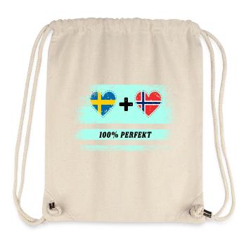Norvège et Suède 100% Parfait / Cadeau - Sac à cordon recyclé Stanley/Stella - blanc naturel - Devant