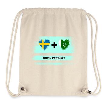Pakistan et Suède 100% Parfait / Cadeau - Sac à cordon recyclé Stanley/Stella - blanc naturel - Devant
