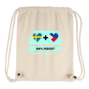 Philippines et Suède 100% parfait / cadeau - Sac à cordon recyclé Stanley/Stella - blanc naturel - Devant
