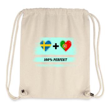Portugal et Suède 100 % parfait / Cadeau - Sac à cordon recyclé Stanley/Stella - blanc naturel - Devant